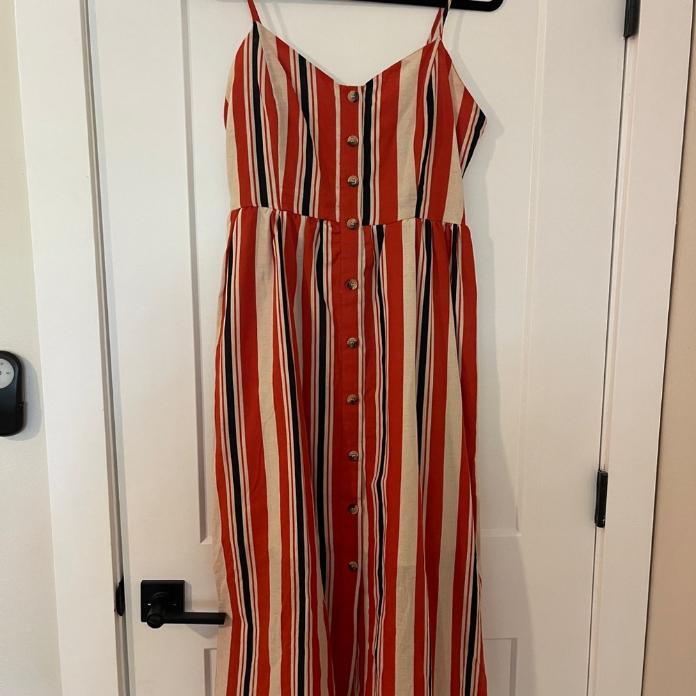 Striped Orange/Red and Black Dress